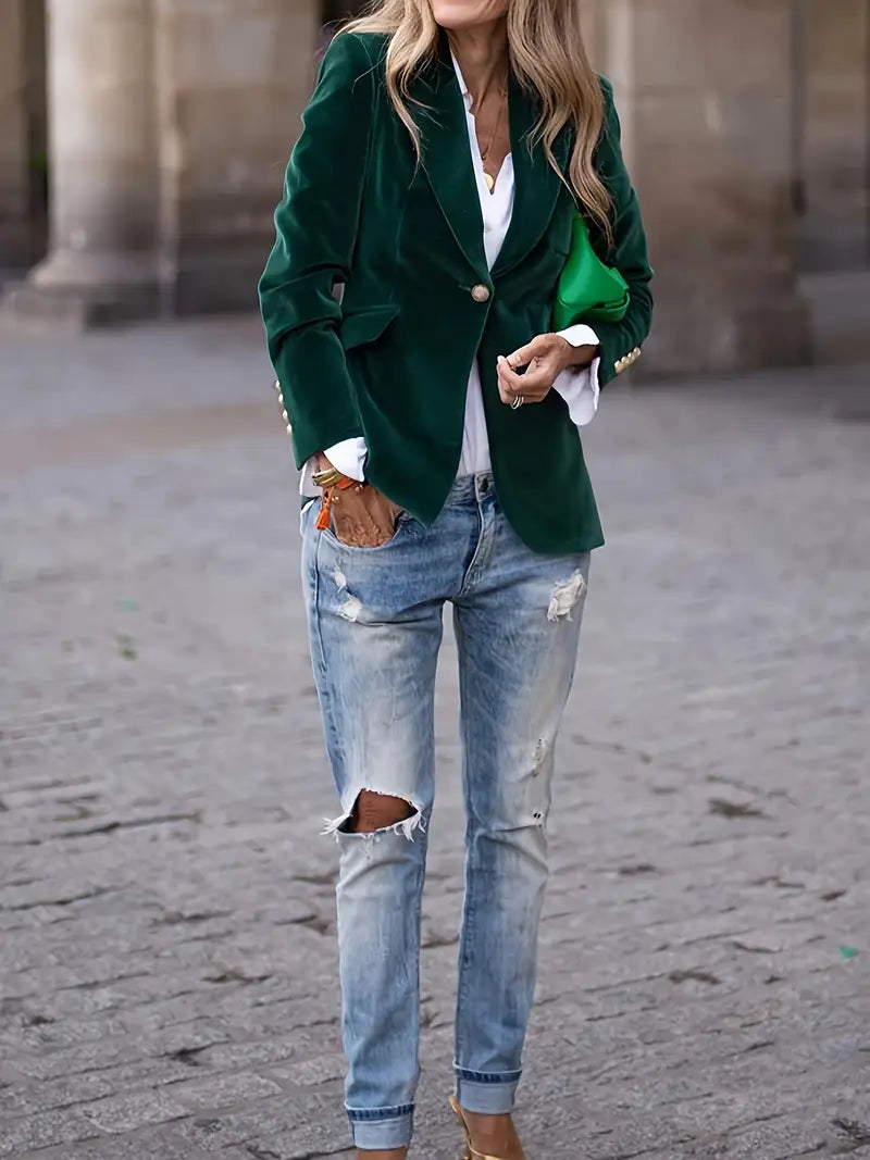 SARAH | VESTE EN VELOURS ÉLÉGANTE