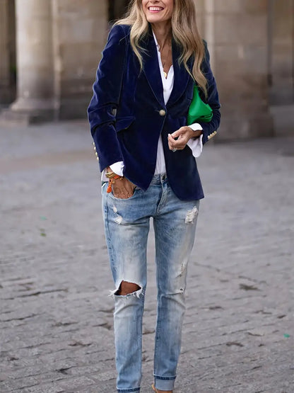 SARAH | VESTE EN VELOURS ÉLÉGANTE