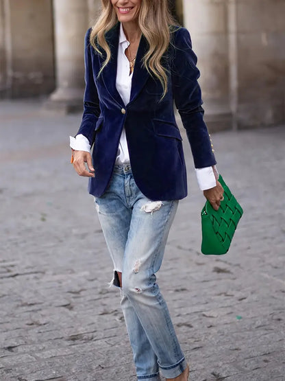 SARAH | VESTE EN VELOURS ÉLÉGANTE