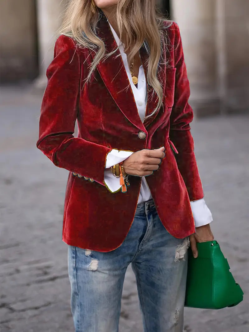 SARAH | VESTE EN VELOURS ÉLÉGANTE