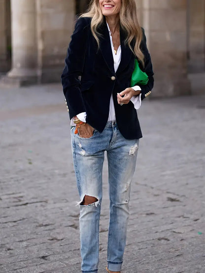 SARAH | VESTE EN VELOURS ÉLÉGANTE