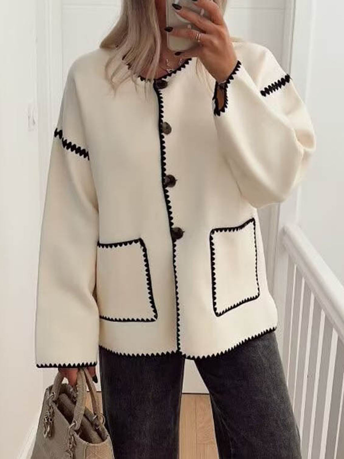 Ophélie | Veste contrastée