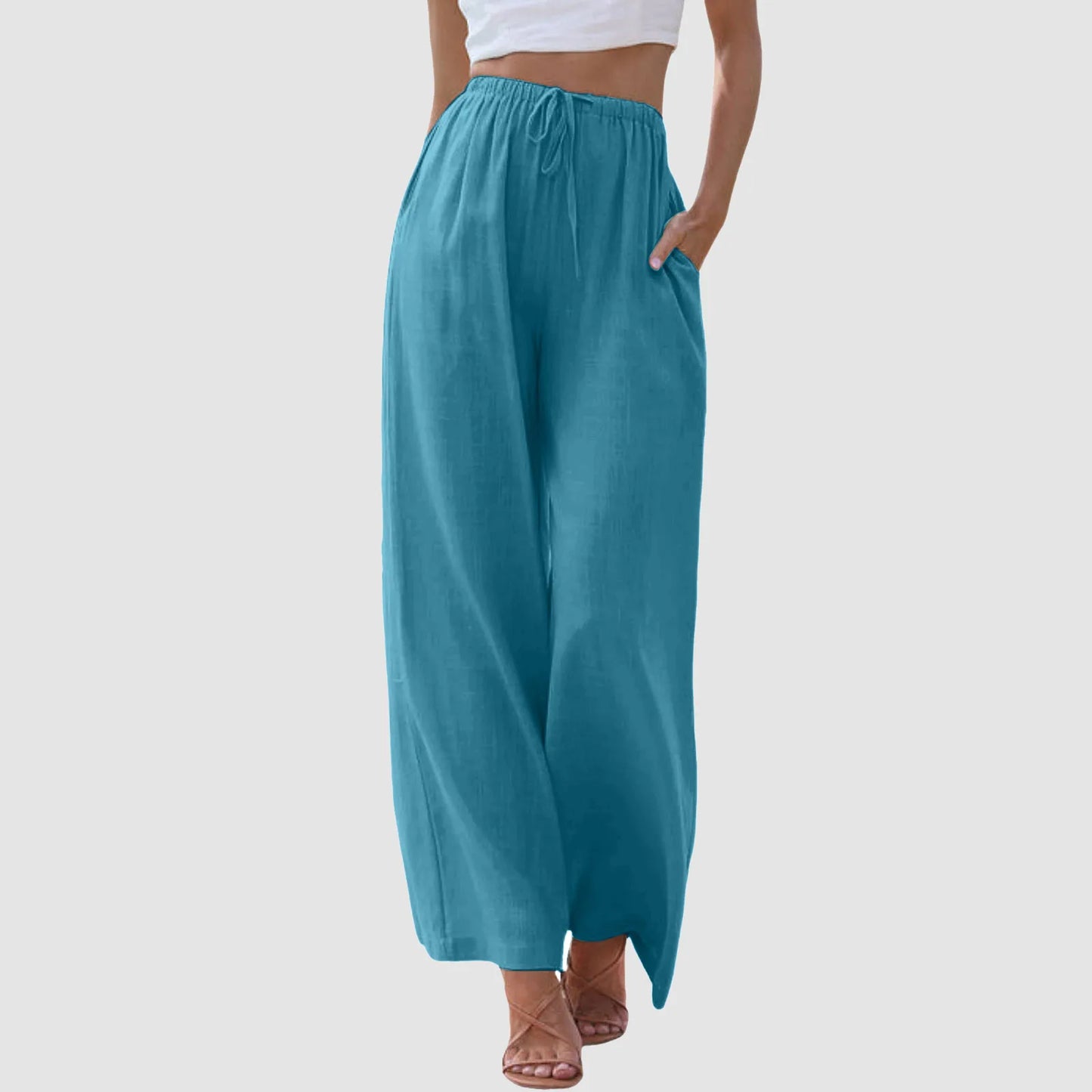 Pomeline | Pantalon taille haute à jambes larges