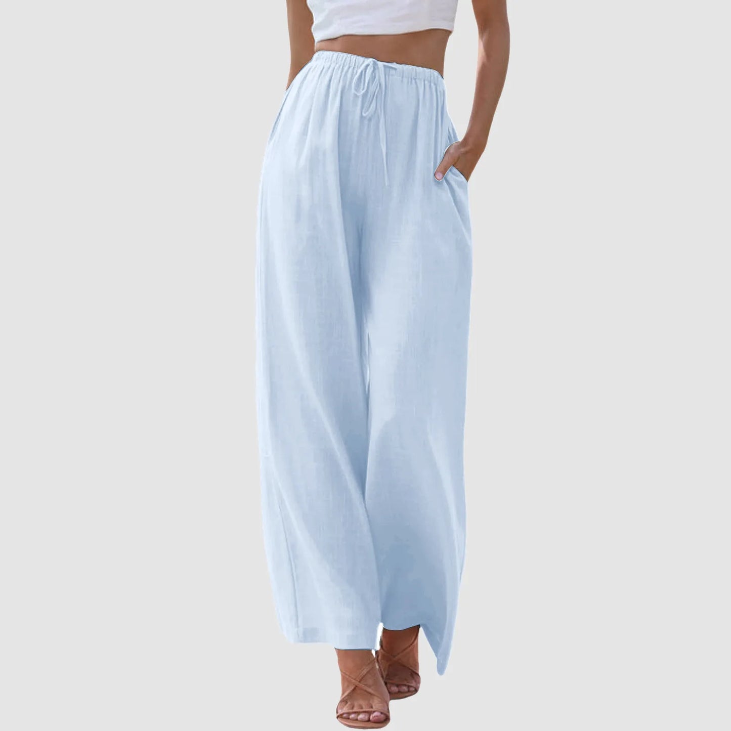 Delphine | Pantalon confort à jambe large et taille haute