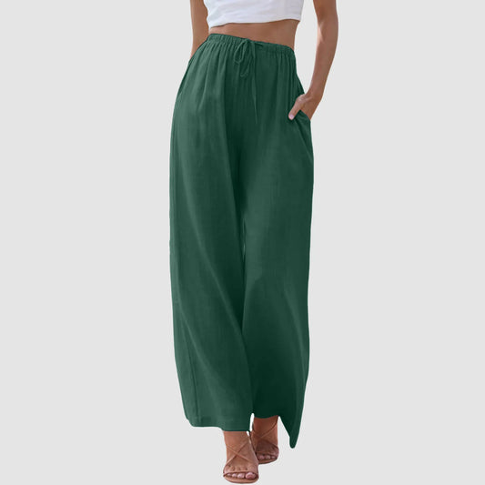 Delphine | Pantalon confort à jambe large et taille haute